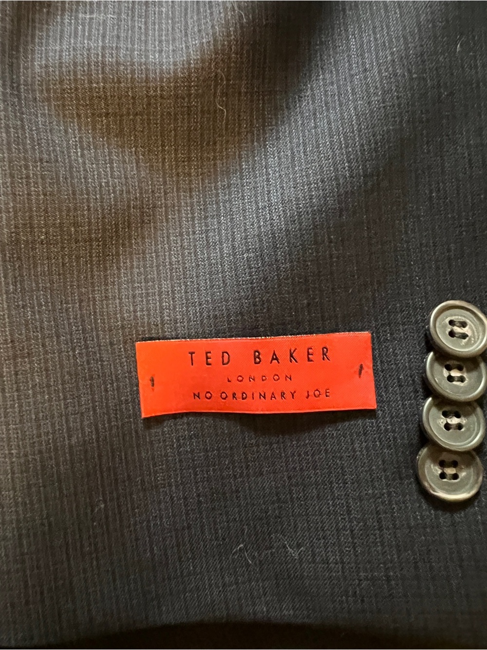 Ted Baker Dark Navy Pinstripe Blazer with Patterned Lining - Picture 4 of 6